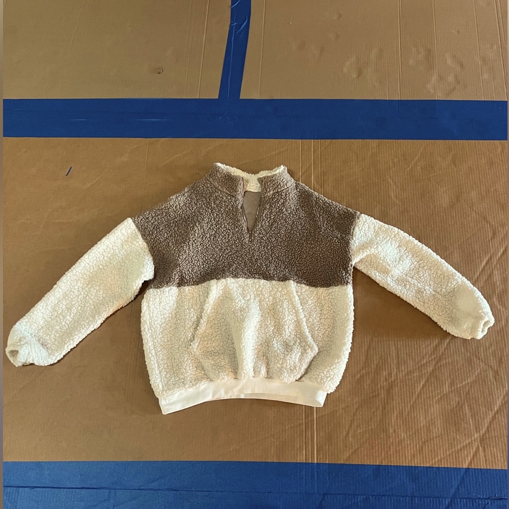 Fluffy quarter zip sweatshirt from Shein